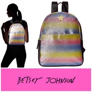 NWT BETSEY JOHNSON BACKPACK BAG RAINBOW GLITTER